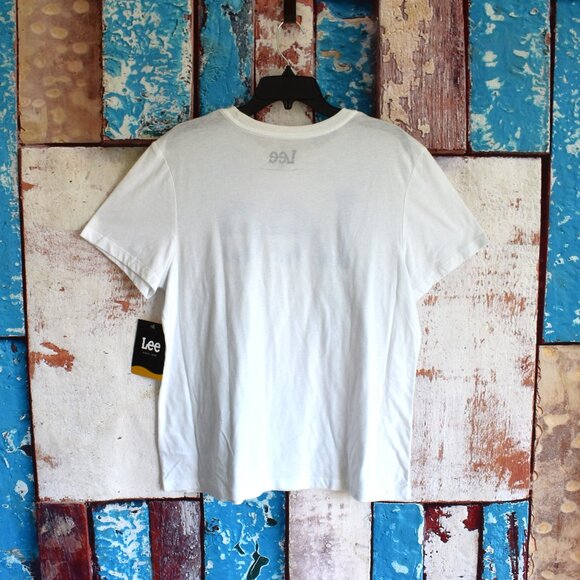 Women's Lee Missy T-Shirt Crew Neck Light Weight Logo Tee XLARGE White NEW - Picture 6 of 9